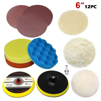 Picture of 12PC 6" hook and loop polishing sangding buffing pad plate