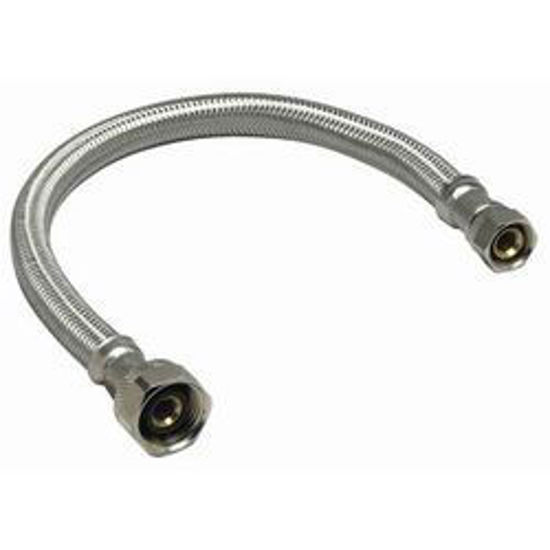 Picture of Braided SS Water Supply Tube 3/8" Comp x 1/2" Fip x 20"