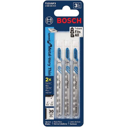 Picture of BOSCH T121GF3 3-Piece 3-5/8 In. 30 TPI Speed for Metal T-Shank Jig Saw Blades