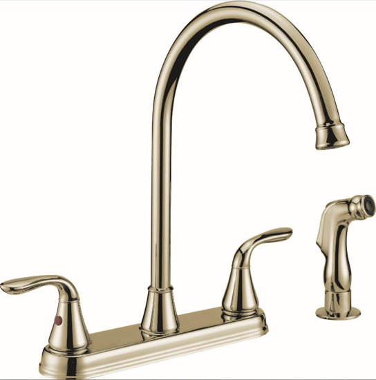Picture of F8268SBN, Brushed Nickel Dual Handle Kitchen Faucet with Side Spray