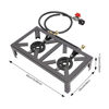 Picture of Outdoor & Indoor Gas Stove Propane Cooker Portable Double Burner Adjustable Hose 8000W for Camping Barbecue